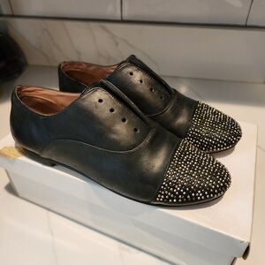 Steve Madden Black Studded Oxford Shoes